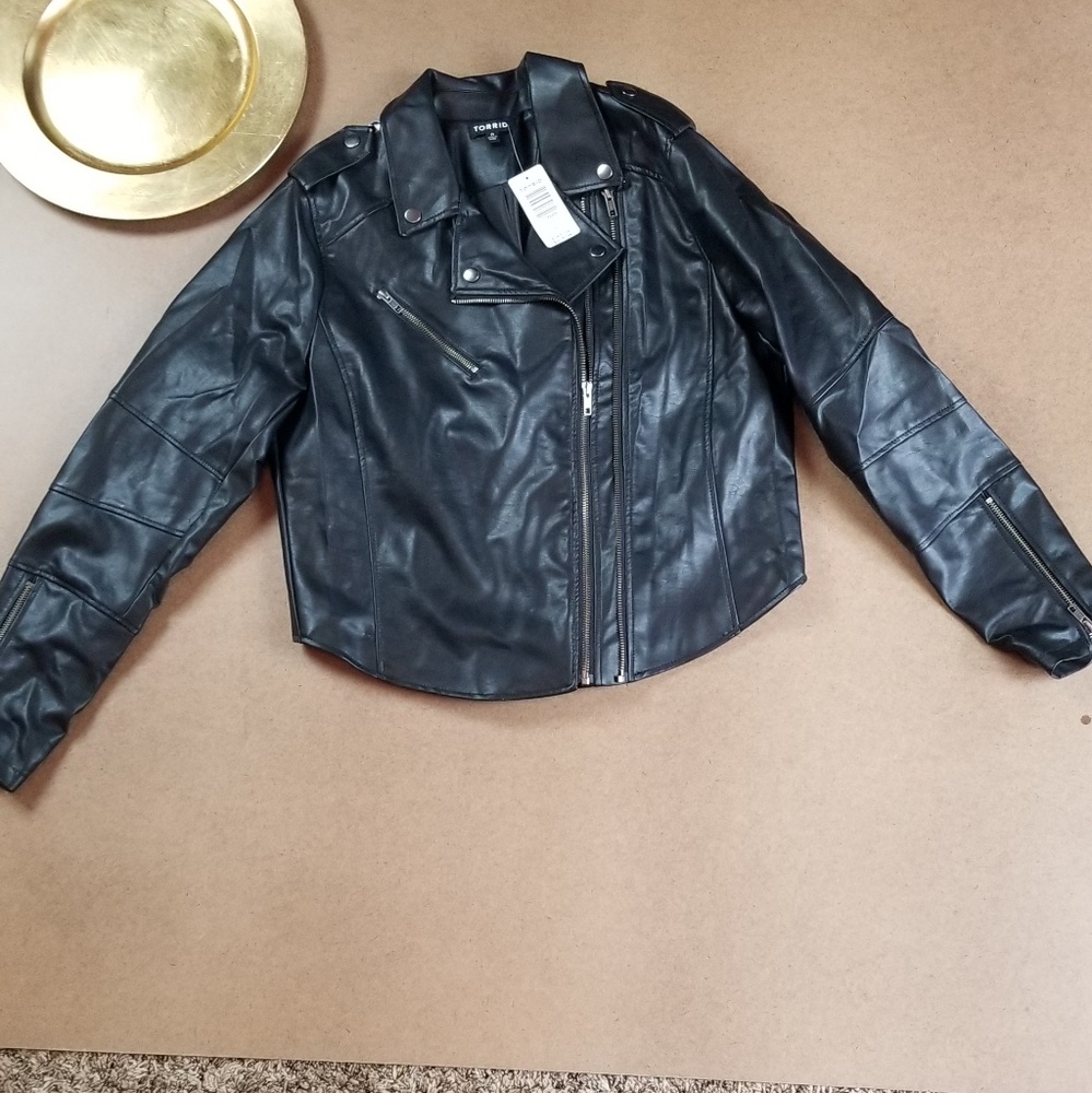 Torrid black Floral Motorcycle jacket Size 12
